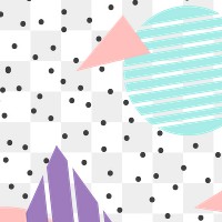 Pastel geometric png memphis pattern, transparent background