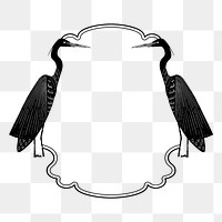 Bird frame png vintage sticker, transparent background