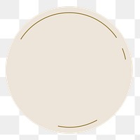 Round beige png  badge sticker, transparent background