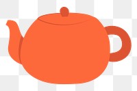 Orange kettle png journal sticker, transparent background