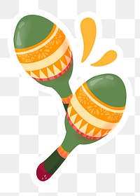 Colorful maracas png sticker, transparent background