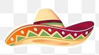 Png Mexican sombrero hat sticker, transparent background