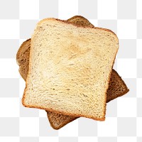 Breakfast png toast, bread for carbohydrates in transparent background