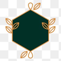 Leaf badge png logo element, transparent background