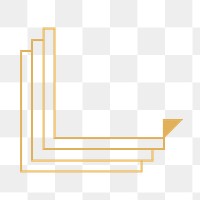 Gold corner png logo element, transparent background