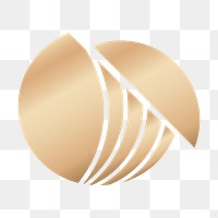 Gold png logo element, transparent background