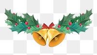 Christmas bells png festive decorate sticker, transparent background