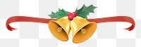 Christmas bells png festive sticker, transparent background