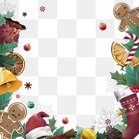 Christmas border png festive sticker, transparent background