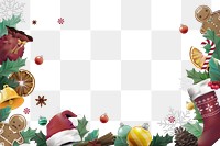 Christmas border png festive sticker, transparent background