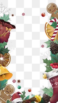 PNG Christmas border frame sticker, transparent background