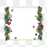 PNG festive Christmas frame sticker, transparent background