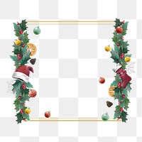 Christmas frame png festive sticker, transparent background