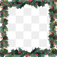 PNG Christmas frame, festive sticker, transparent background