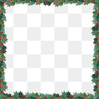 PNG Christmas holly berry frame sticker, transparent background