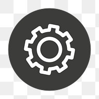 Gear icon png sticker, transparent background