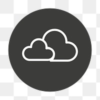 Cloud icon png sticker, transparent background