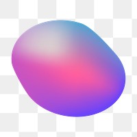 Gradient organic shape png sticker, transparent background