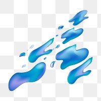 Blue abstract shape png sticker, transparent background