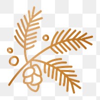 Conifer cone png doodle sticker, transparent background