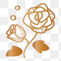 Rose flower png doodle sticker, transparent background