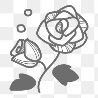 Rose png doodle sticker, transparent background