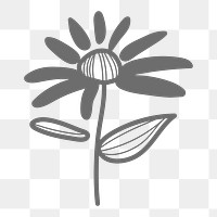 Flower png doodle sticker, transparent background