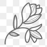 Flower png doodle sticker, transparent background