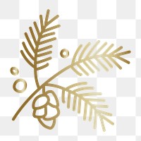 Conifer cone png doodle sticker, transparent background