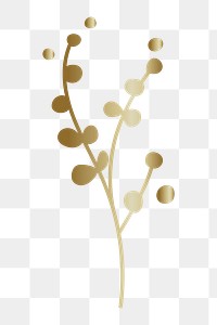 Gold leaf png doodle sticker, transparent background