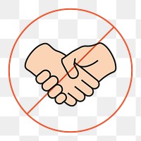 No handshake sign png sticker, COVID-19 prevention graphic, transparent background