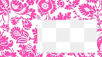 PNG pink floral frame sticker, transparent background