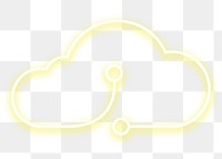 Yellow cloud storage png icon sticker, transparent background