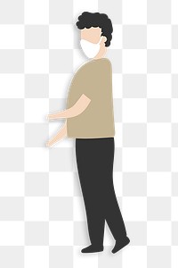 Man wearing mask png sticker, Covid-19 graphic, transparent background