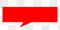 Red speech bubble png sticker, flat graphic, transparent background