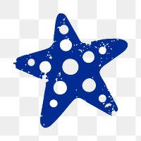 Blue starfish png sticker, transparent background