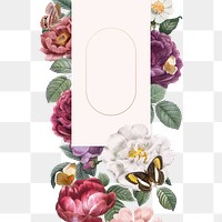 Floral frame png sticker, transparent background