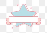 Cute star badge png sticker, transparent background