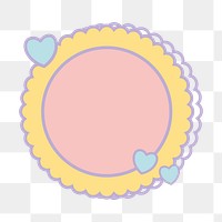 Cute pink badge png sticker, transparent background