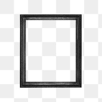 Black picture frame png sticker, transparent background