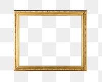 Gold frame  png sticker, transparent background