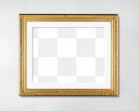 Gold frame  png mockup, transparent design