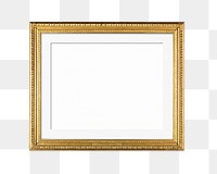 Png gold frame sticker, transparent background