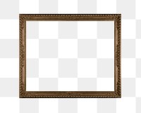 Dark brown frame png sticker, transparent background