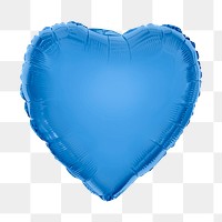 Blue heart balloon png sticker, transparent background