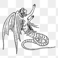 Dragon lady png  illustration, transparent background. Free public domain CC0 image.