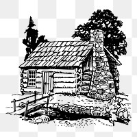 Cabin png  illustration, transparent background. Free public domain CC0 image.