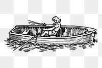 Woman rolling the boat png sticker, transparent background. Free public domain CC0 image.