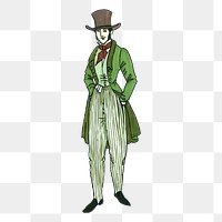 Victorian gentleman png sticker, transparent background. Free public domain CC0 image.