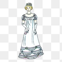 Victorian lady png sticker, transparent background. Free public domain CC0 image.